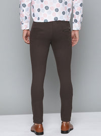 DENNISON Men Brown Smart Tapered Fit Easy Wash Chinos Trousers