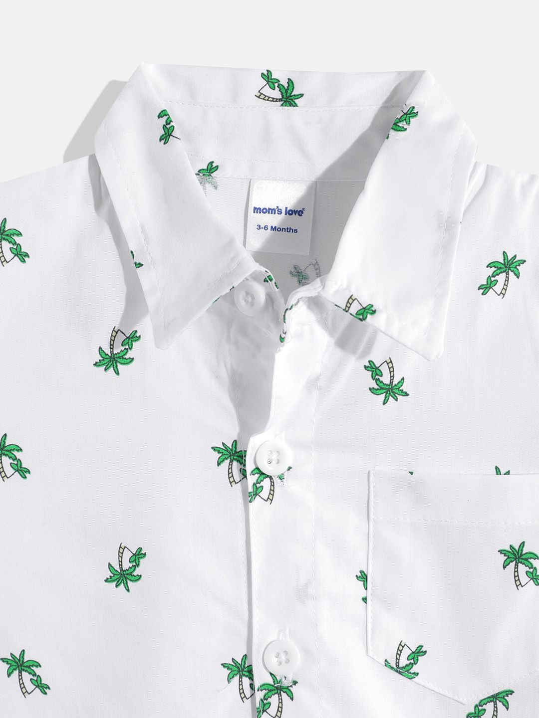 Moms Love Infant Boys Tropical Print Pure Cotton Shirt