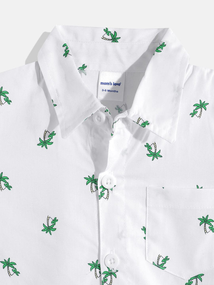 Moms Love Infant Boys Tropical Print Pure Cotton Shirt