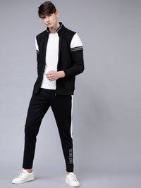 HIGHLANDER Men Black & White Colourblocked Sweatshirt