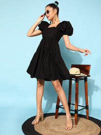 STREET 9 Women Black Solid Dress