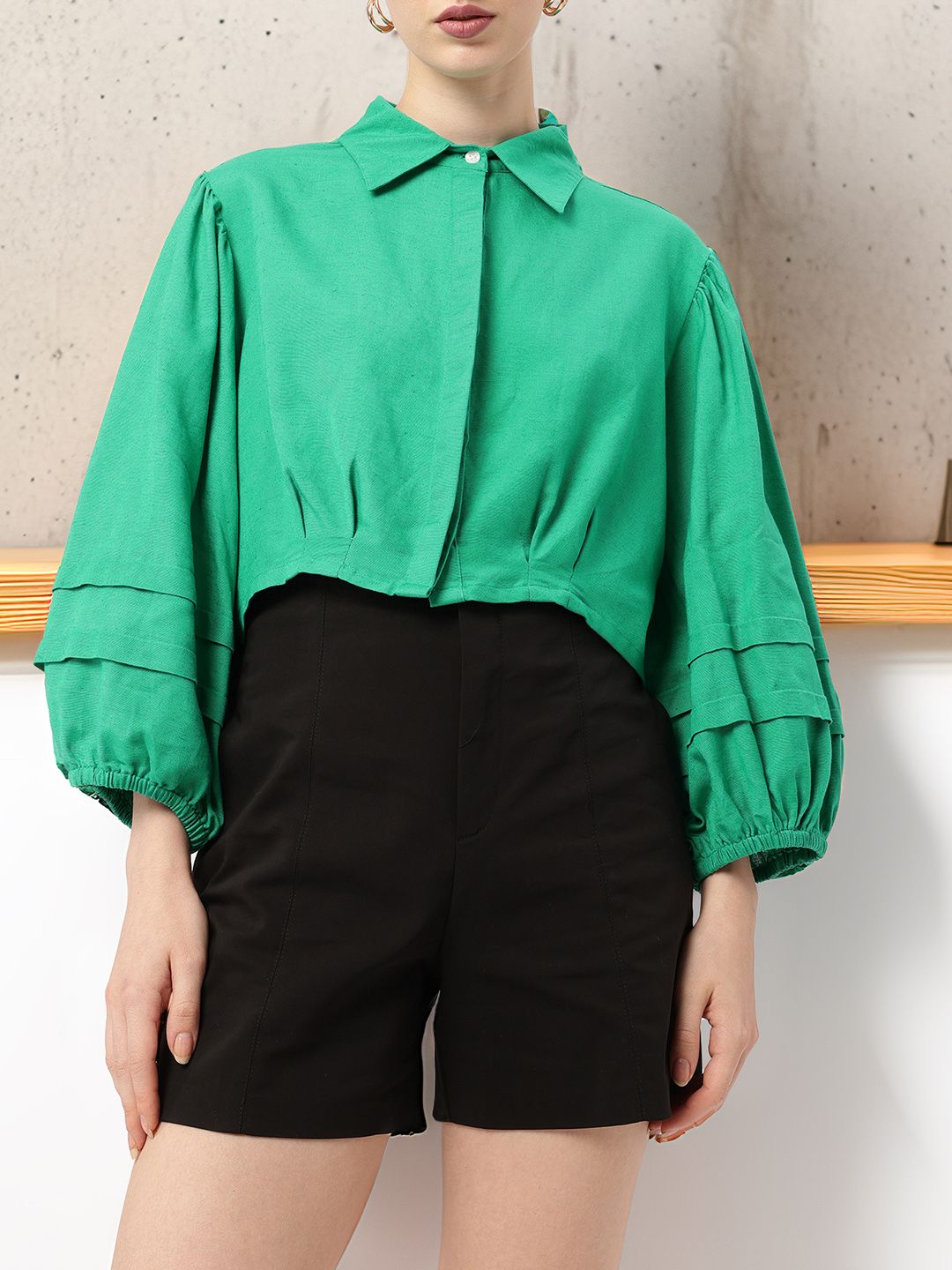 Holiday Passion Play Chic In Puff Sleeves Shirt