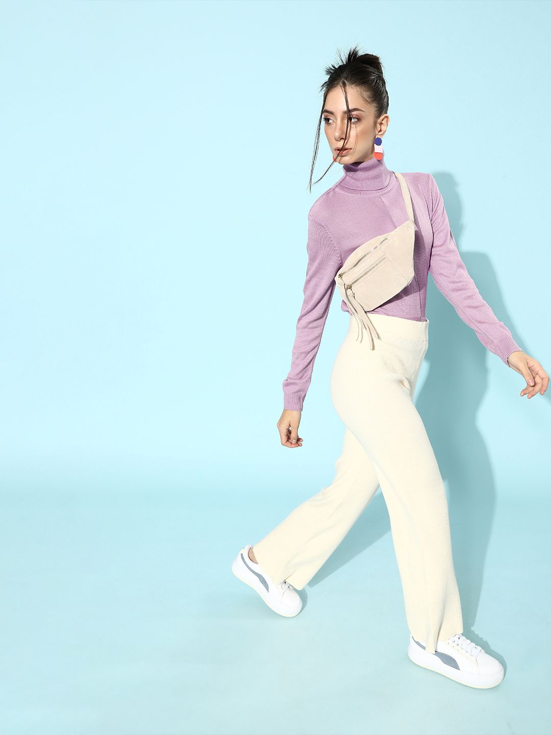 STREET 9 Women Lavender Acrylic Pullover