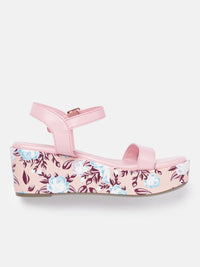 DressBerry Wedge Heels with Printed Detail