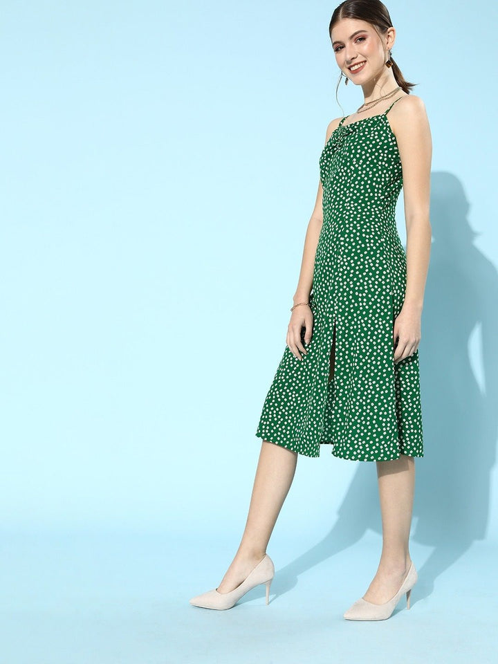 Berrylush Women Gorgeous Green Floral Dress