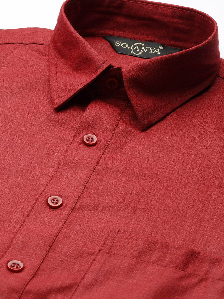 SOJANYA Men Maroon Solid Pathani Kurta