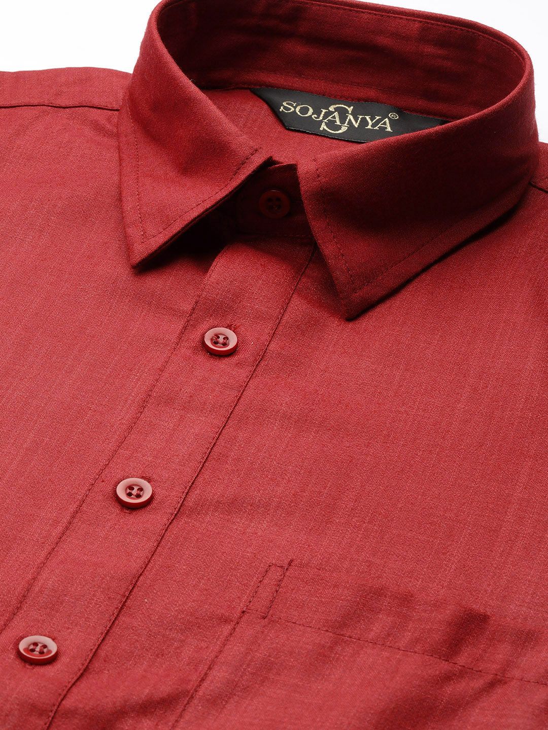 SOJANYA Men Maroon Solid Pathani Kurta