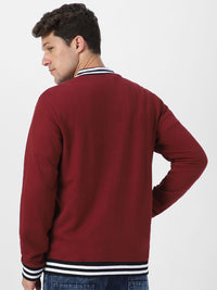 Urbano Fashion Men Cotton Zippered Varsity Jacket