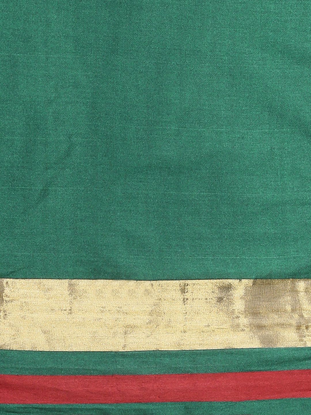 Saree mall Green & Red Solid Saree