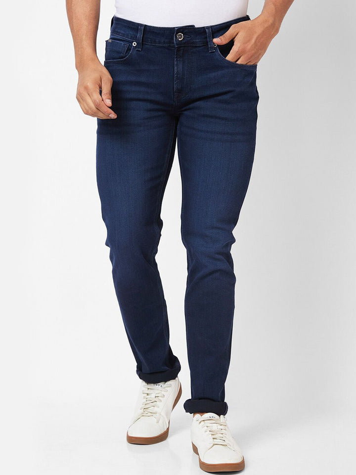 SPYKAR Men Slim Fit Low-Rise Light Fade Stretchable Cotton Jeans