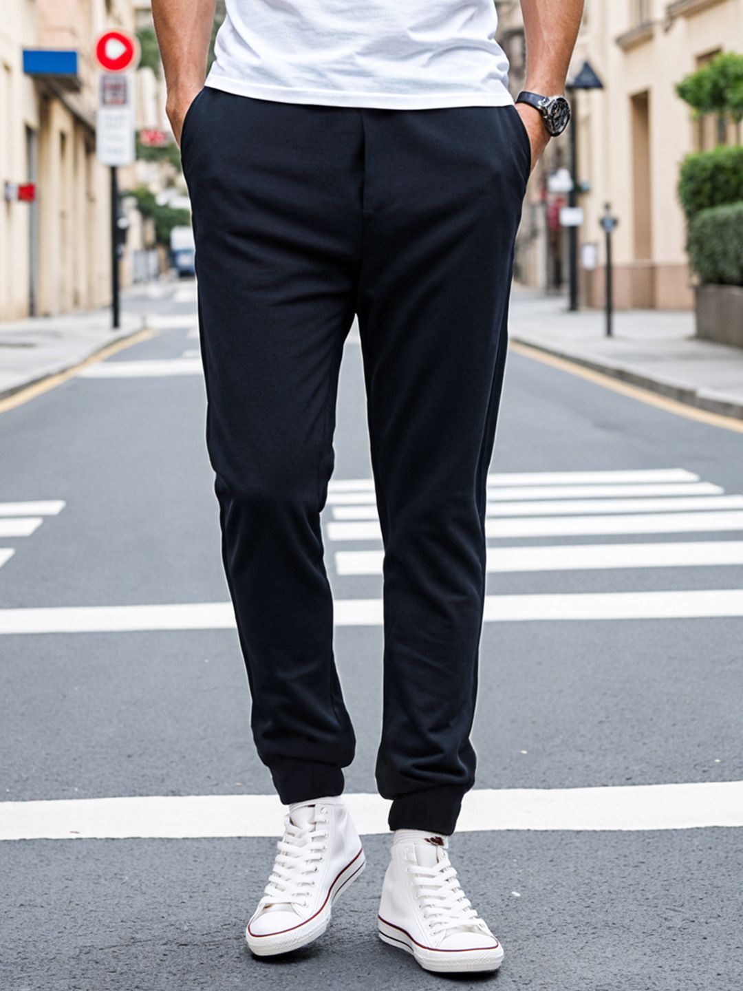 Bewakoof Men Navy Blue Joggers