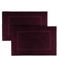 MYTRIDENT Burgundy Set of 2 Super Absorbent 800 GSM Cotton Bath Mat