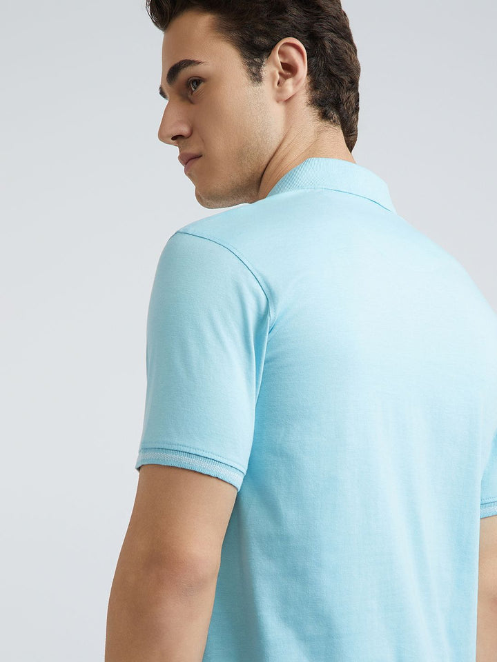 Park Avenue Men Solid Polo Collar Slim Fit T-shirt