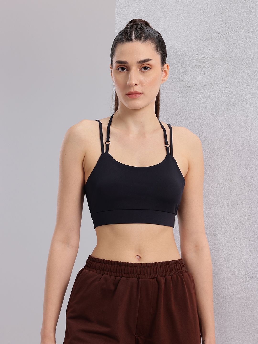 HRX by Hrithik Roshan Styled Back Full Coverage Lightly Padded Yoga Bra KY103_03_A