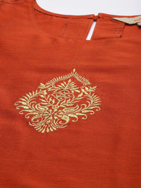 Anouk Women Ethnic Motifs Embroidered Regular Kurta with Trousers & With Dupatta