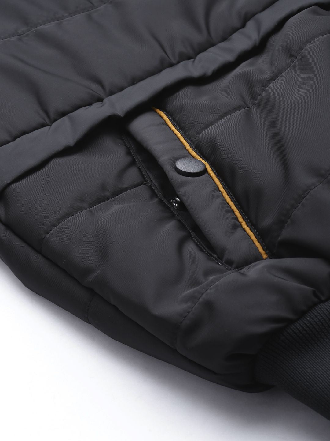 The Indian Garage Co Men Slim Fit Zip-Front Puffer Jacket with Hood