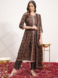 Vishudh Floral Printed Regular Kurta with Trousers & With Dupatta