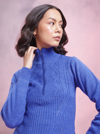 DressBerry Half Zipper A-Line Acrylic Winter Dress
