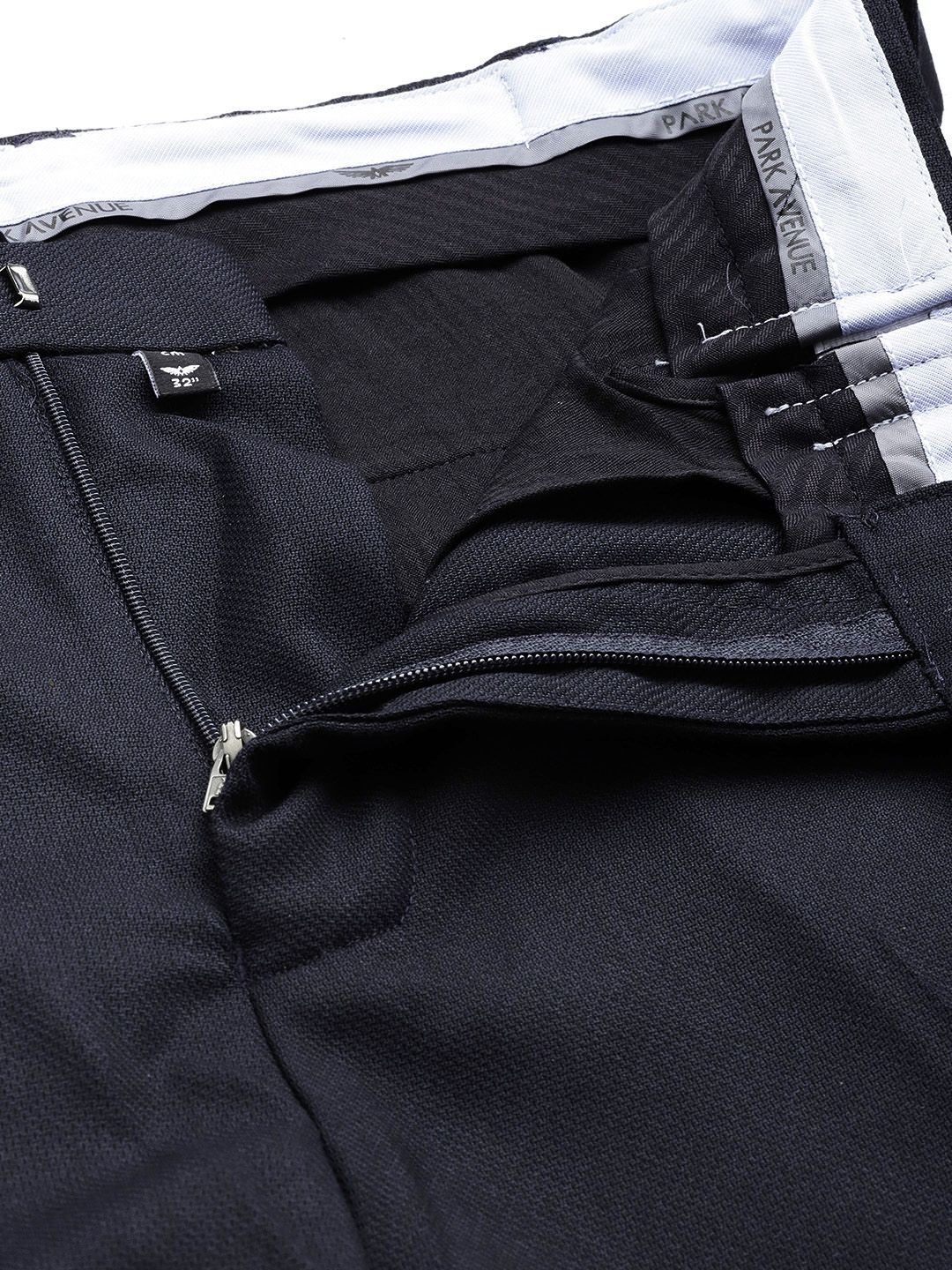 Park Avenue Men Textured Slim Fit Formal Trousers