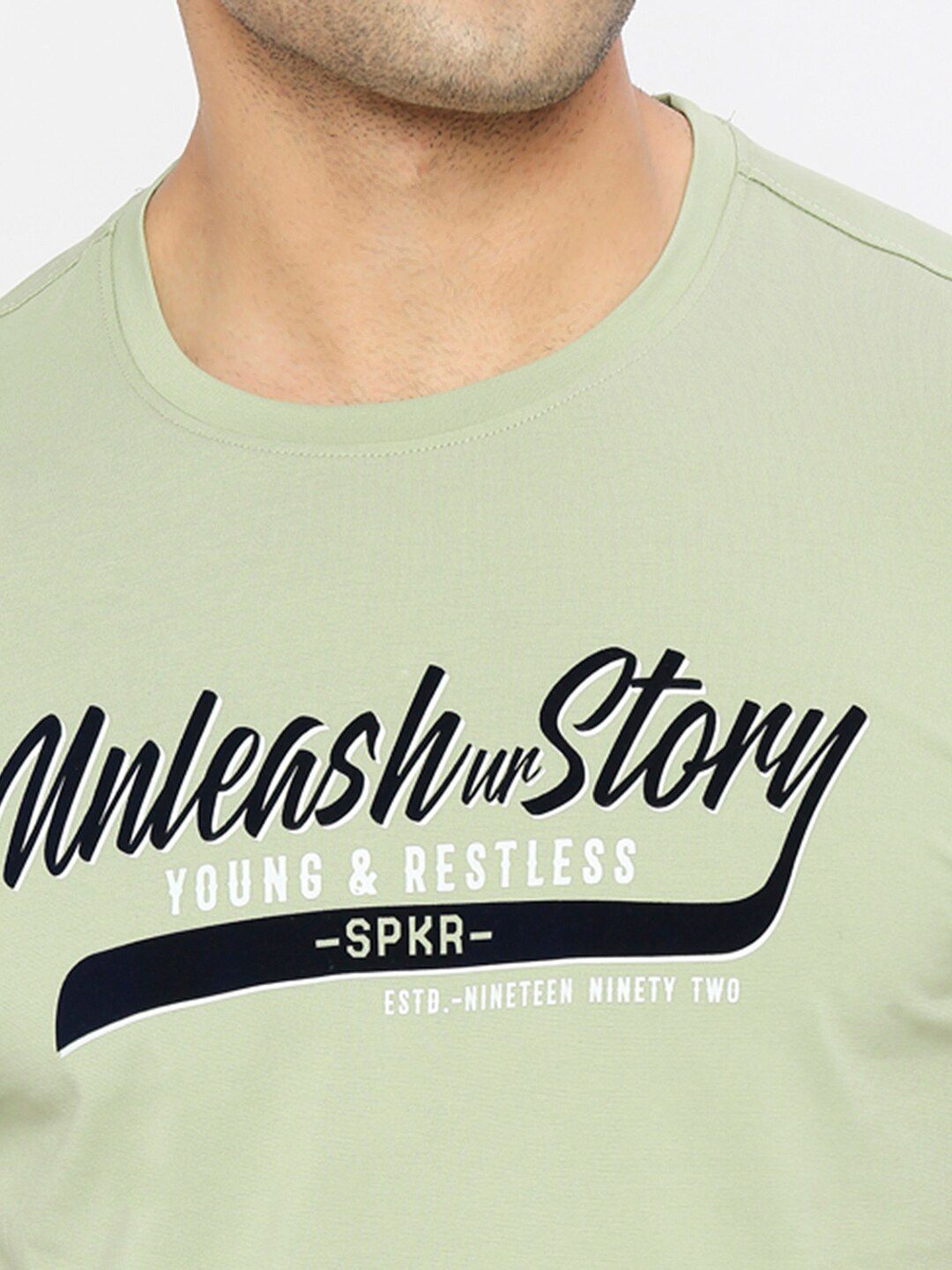 SPYKAR Typography Printed Cotton T-shirt