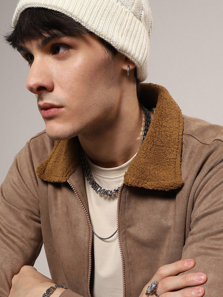 Kampus Sutra Windcheater Faux Fur Trim Cotton Bomber Jacket
