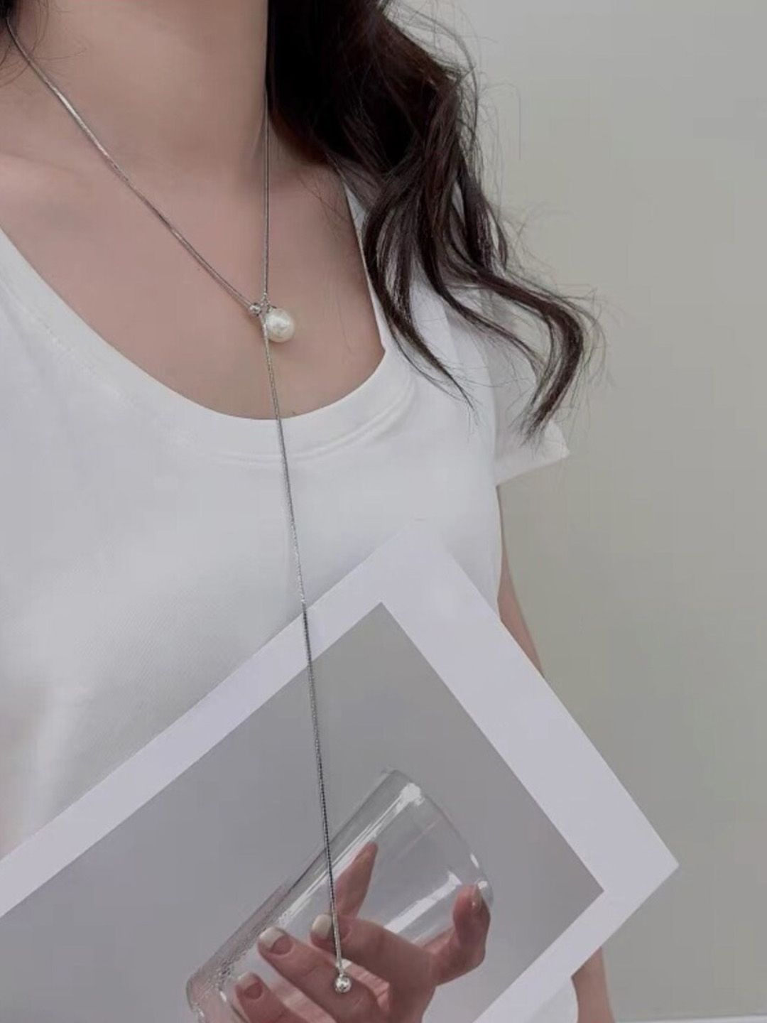 Salty Stainless Steel Elegant Swirl Tassel Chain