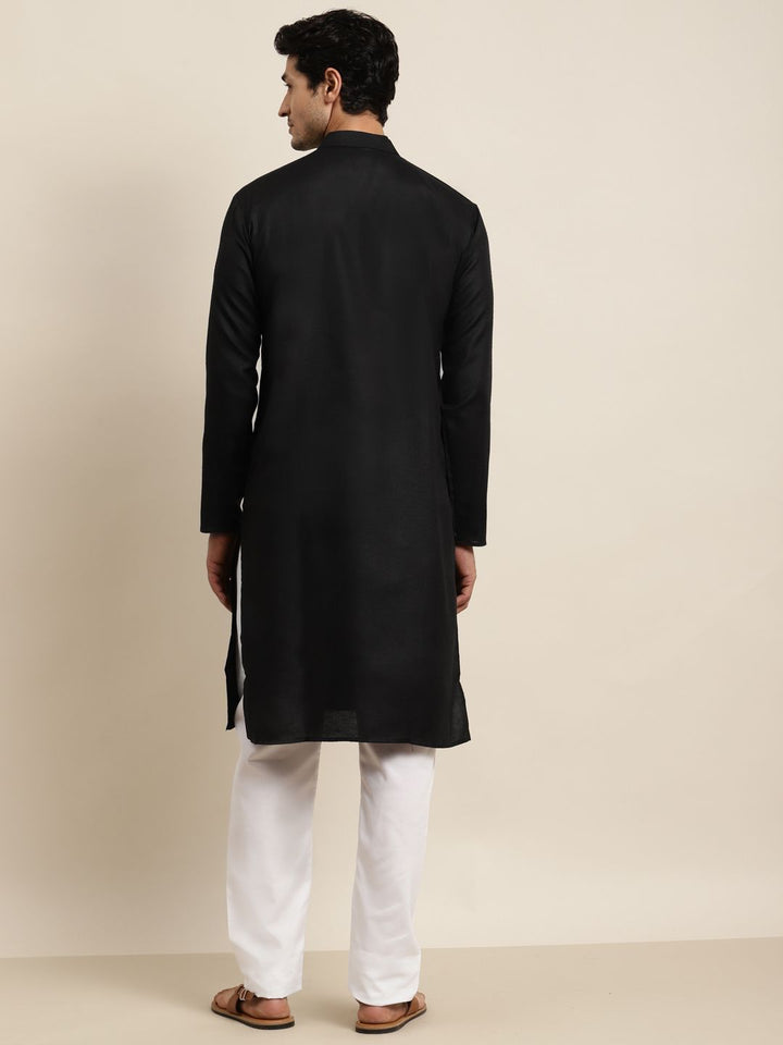 Anug by SOJANYA Men Black Mandarin Collar Kurta