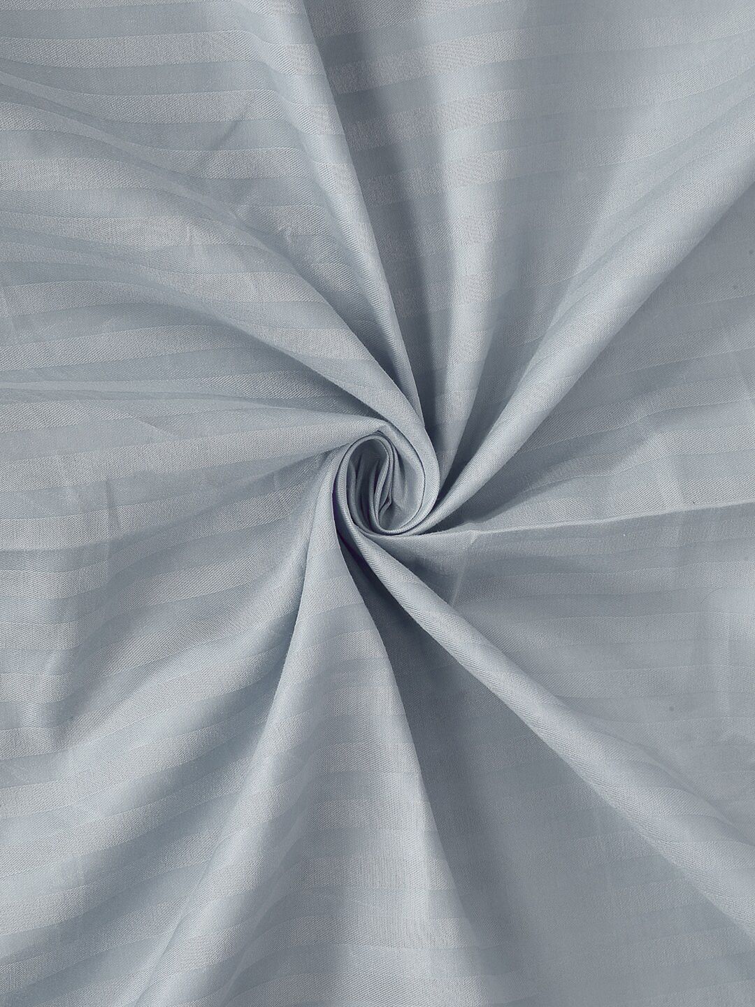 KLOTTHE Grey Striped Fitted 300 TC Super King Bedsheet with 2 Pillow Covers-270X270 cm