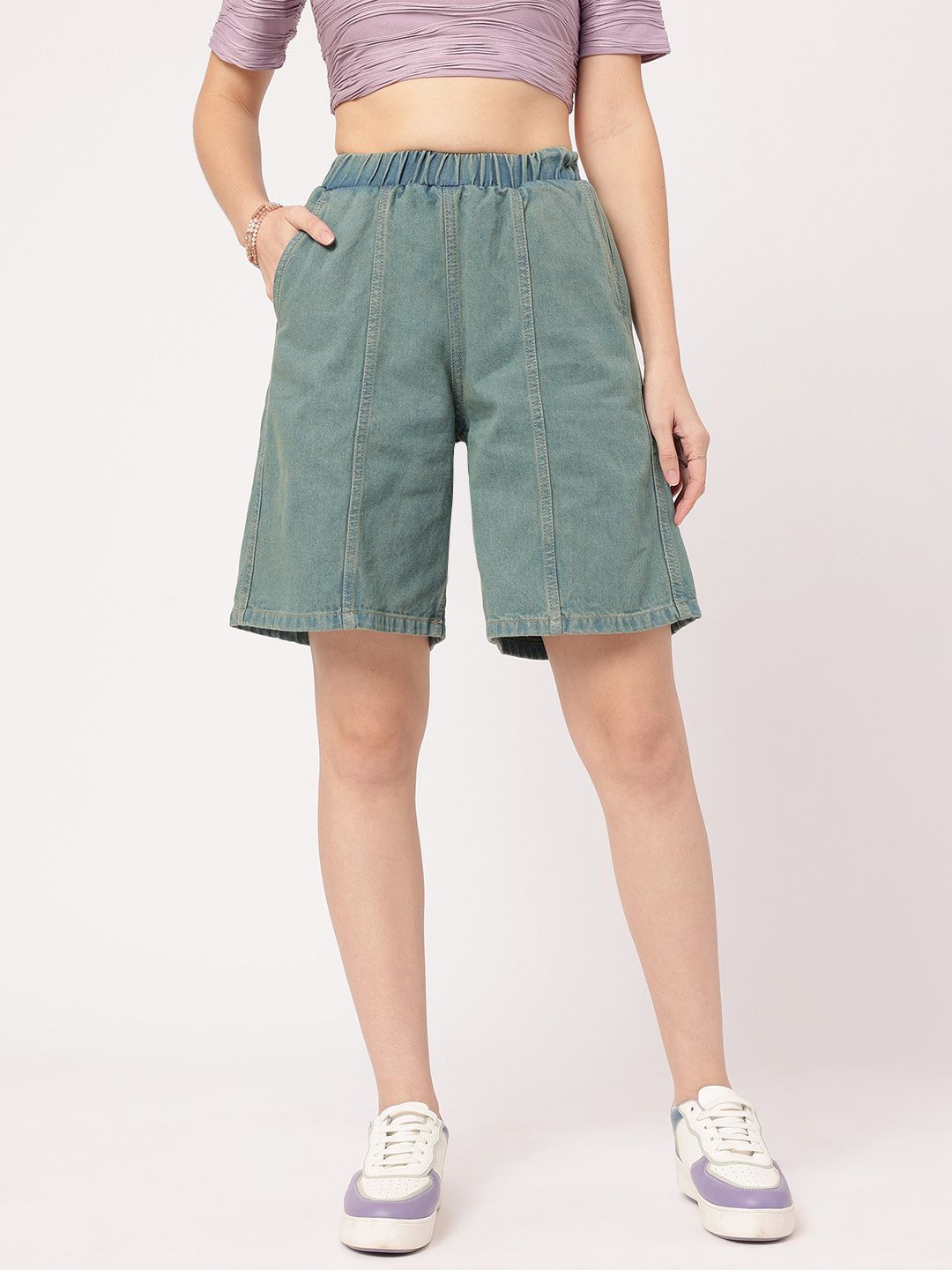 DressBerry Women Easy Streetwear Denim Bermuda Shorts