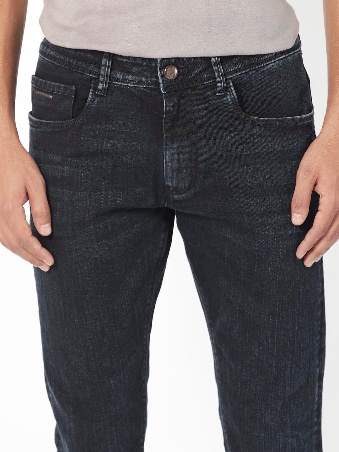 RARE RABBIT Men Anket Slim Fit Mid-Rise Stretchable Jeans