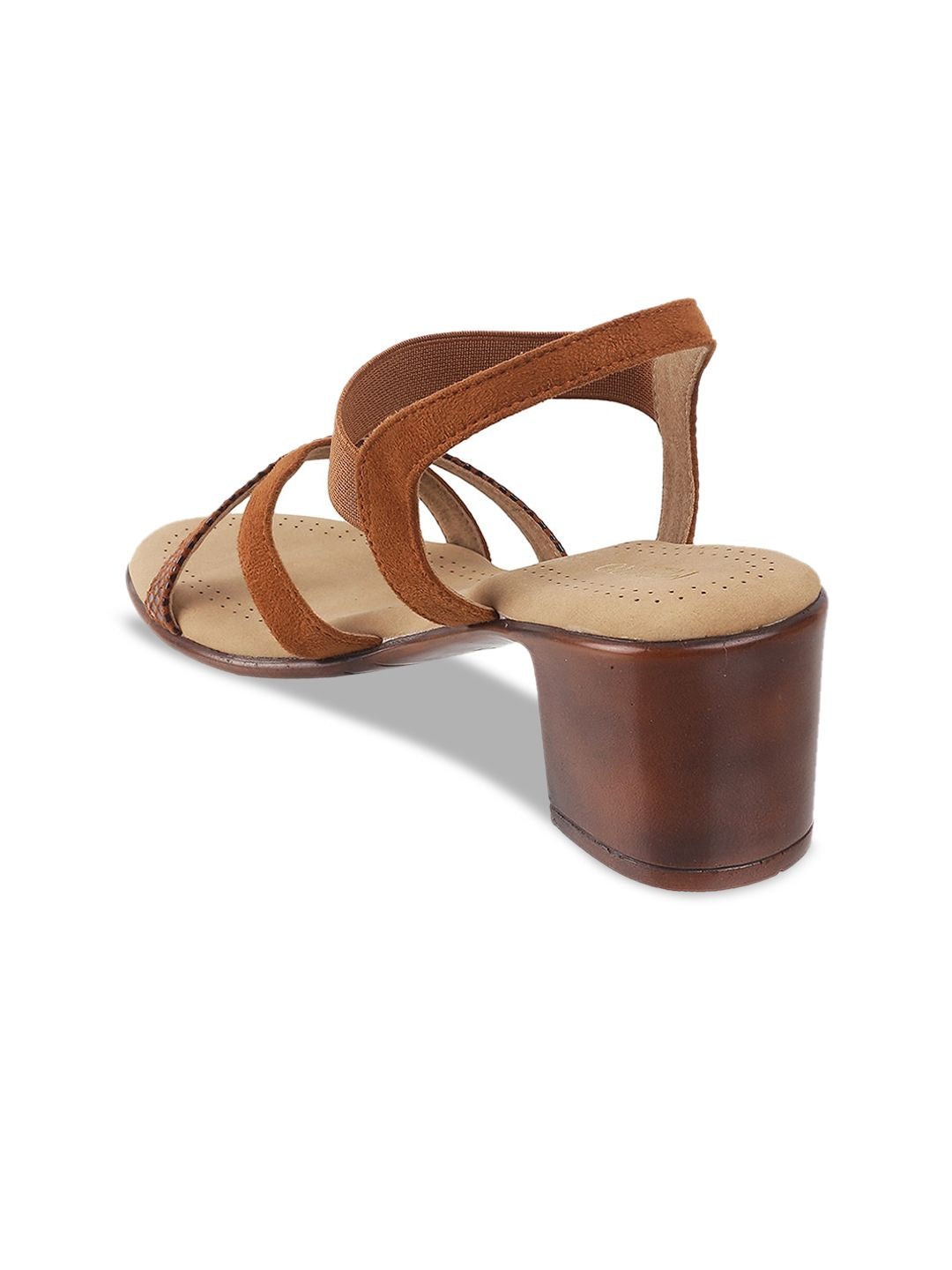 Metro Brown Block Sandals Heels