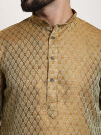 SOJANYA Ethnic Motifs Woven Design Band Collar Straight Kurta