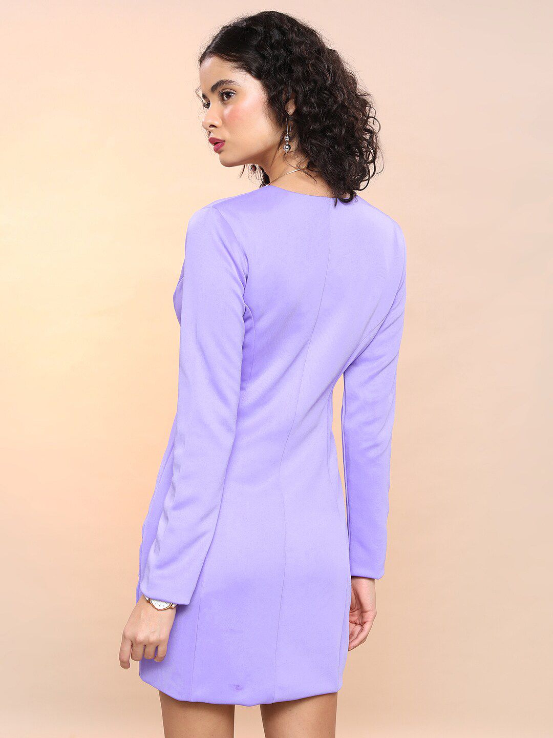 Tokyo Talkies Purple V-Neck Wrap Dress