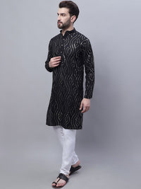 SOJANYA Embroidered Sequined Pure Cotton Kurta With Churidar With Nehru Jacket