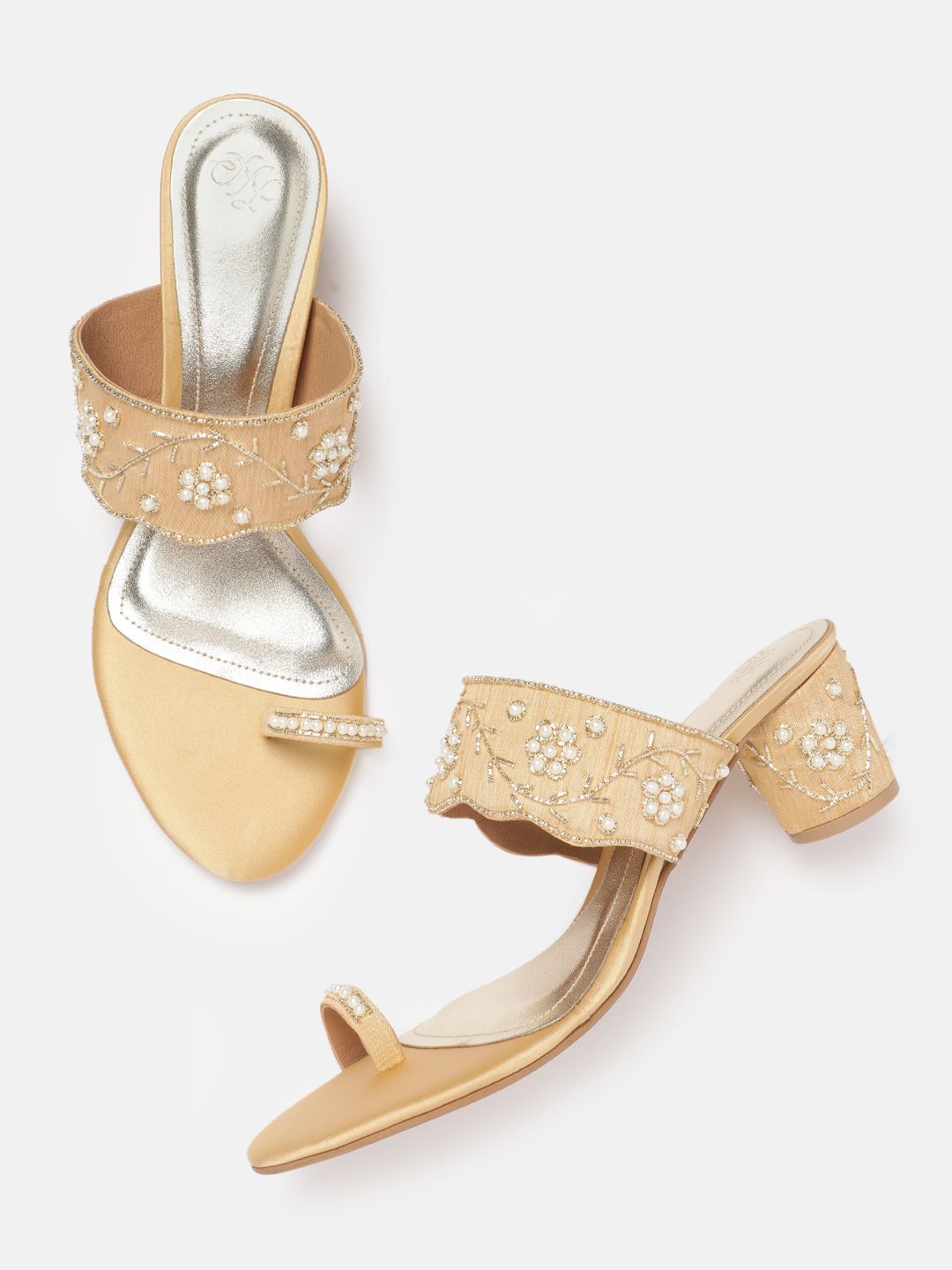 House of Pataudi Ethnic Embellished Block Heel