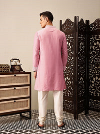 House of Pataudi Floral Yoke Design Sequinned Floral Jashn Kurta