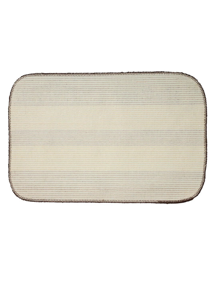 HOSTA HOMES Set Of 2 Brown & Beige Striped Anti-Skid Doormats