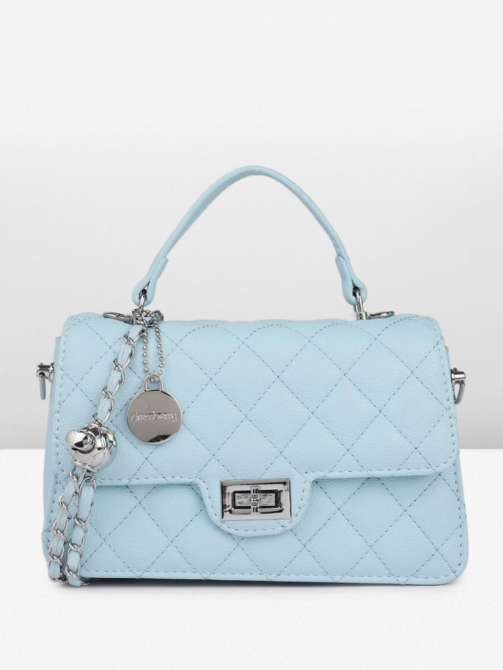 DressBerry Textured Structured Satchel Bag with Quilted