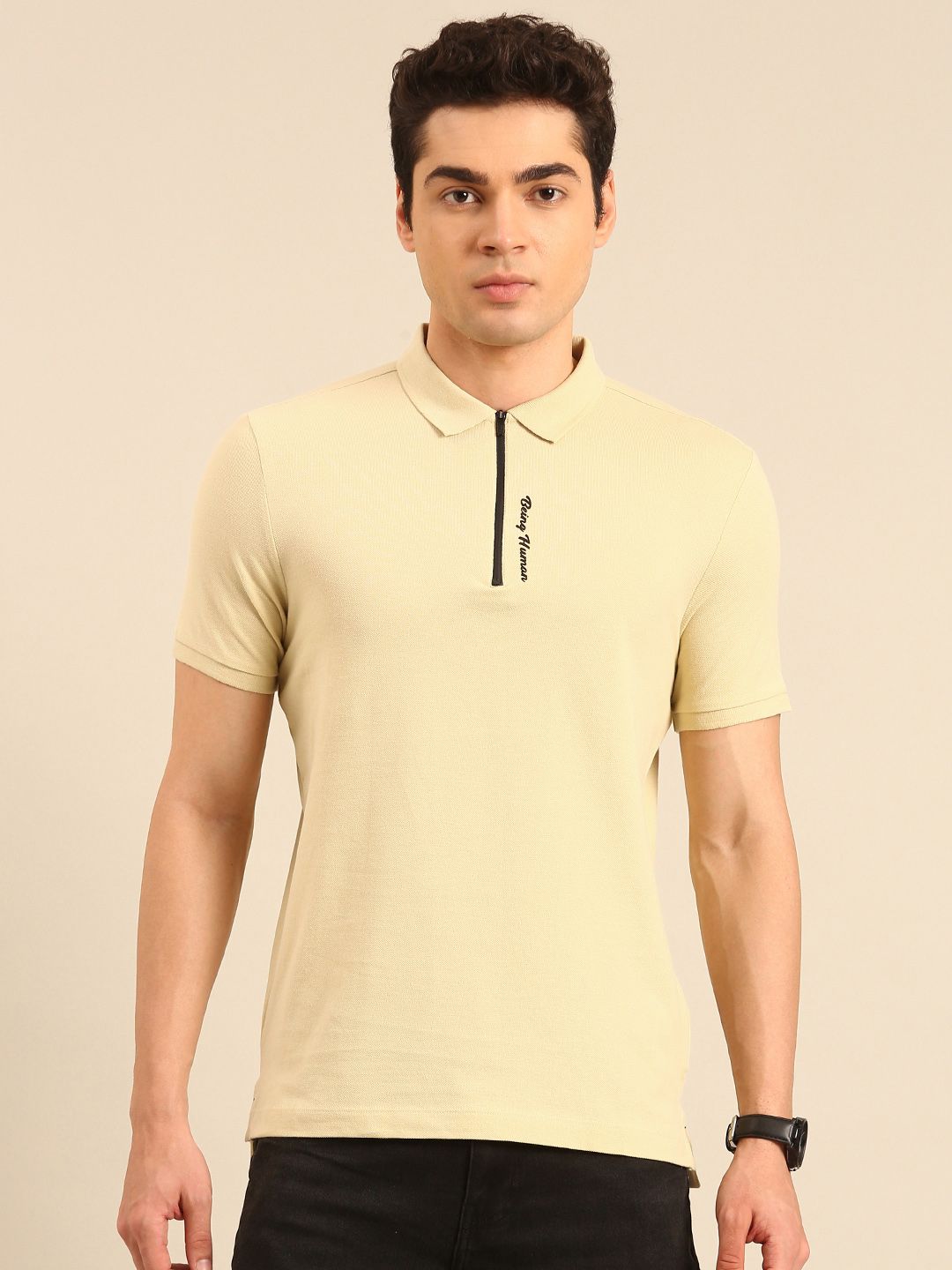Being Human Polo Collar Pure Cotton T-shirt
