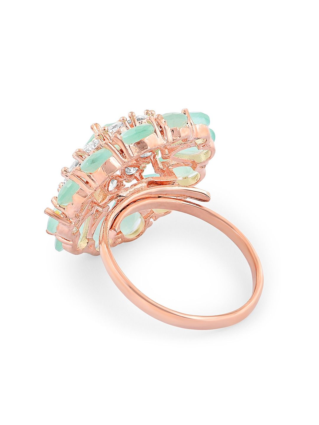 Zaveri Pearls Rose Gold-Plated CZ-Studded Adjustable Finger Rings
