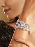Rubans Zirconia Zirconia Rhodium-Plated Wracelet