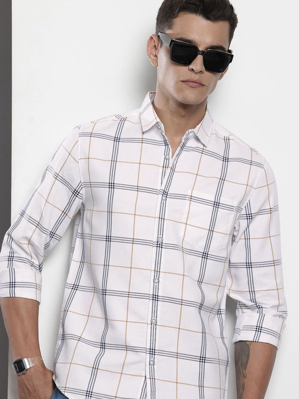 The Indian Garage Co Men Slim Fit Checked Casual Shirt