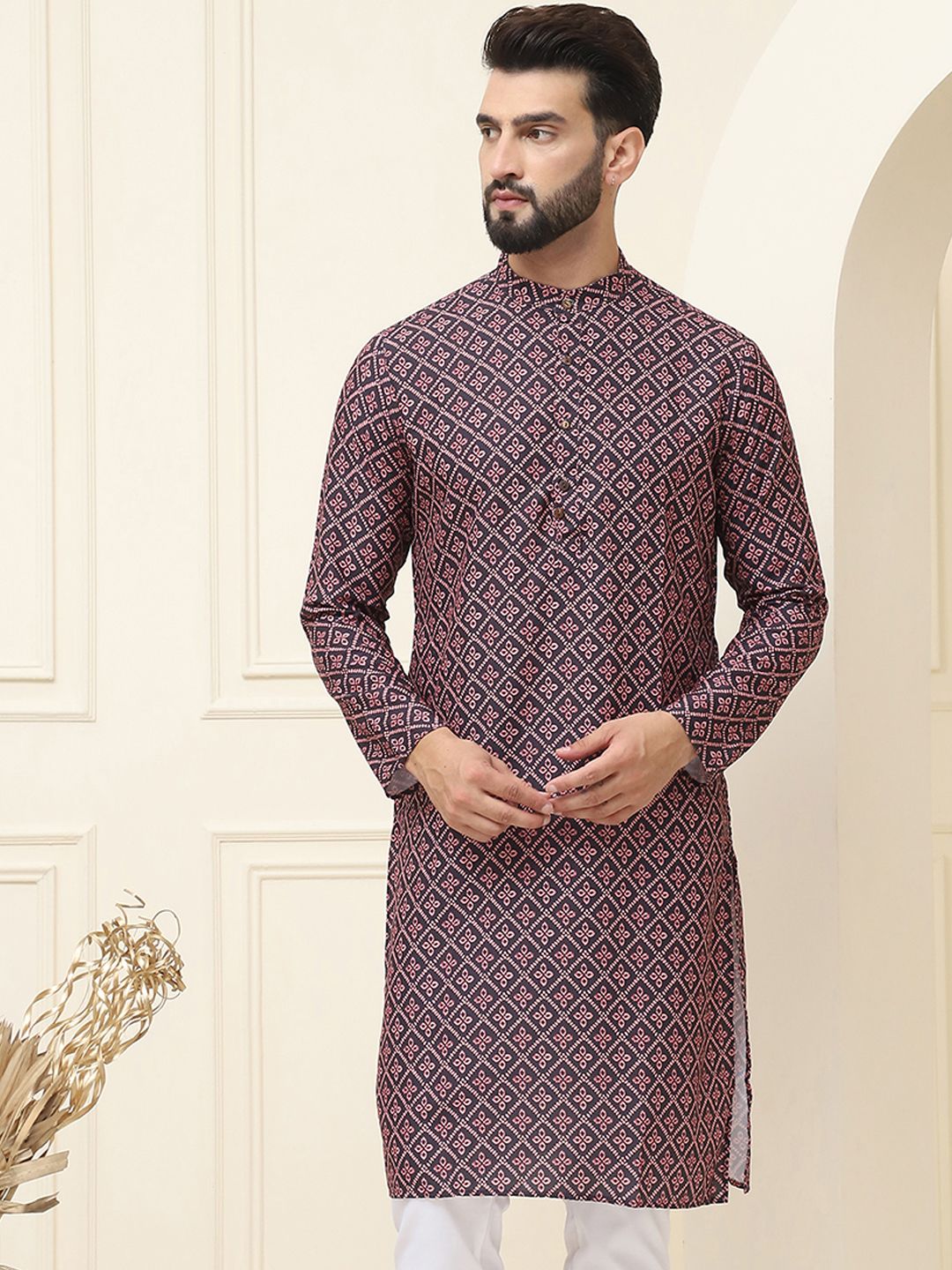 SOJANYA Motif Etnik Printed Pure Cotton Kurta