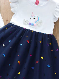 YK Girls Cotton Fit & Flare Dress
