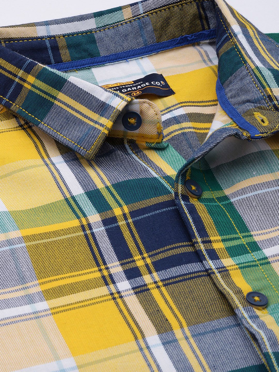 The Indian Garage Co Men Tartan Checked Cotton Casual Shirt