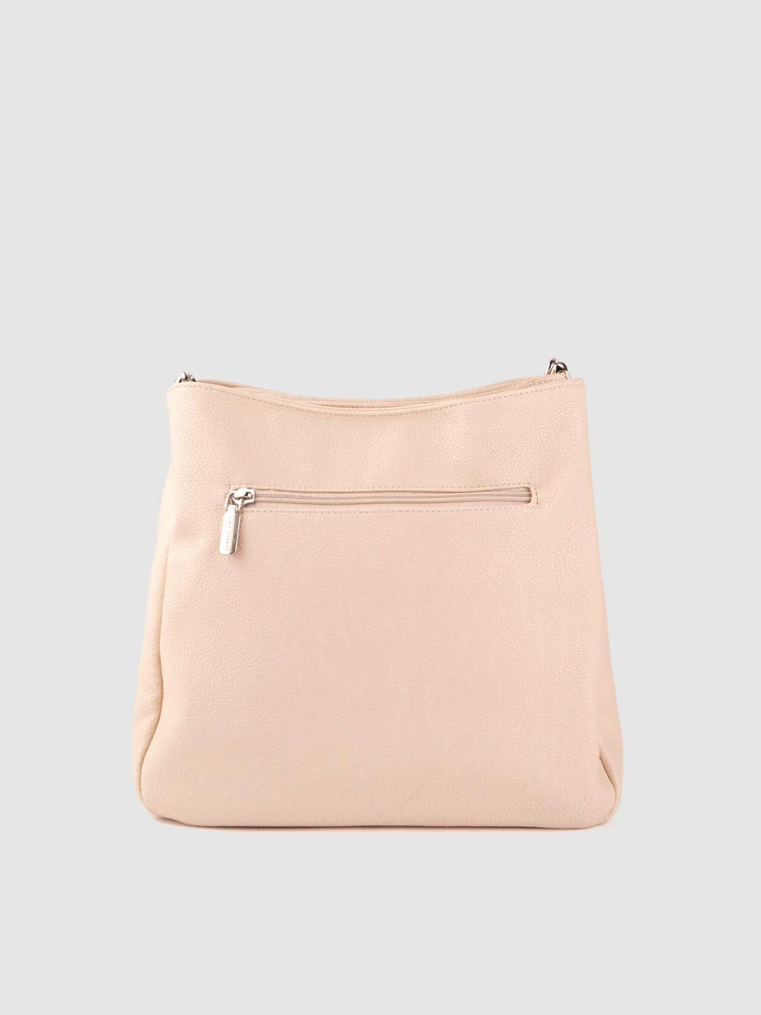 Lino Perros Peach-Coloured Solid Hobo Bag