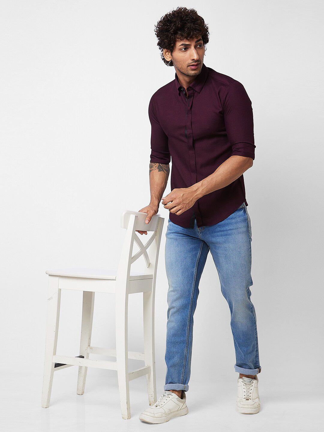 SPYKAR Spread Collar Cotton Casual Shirt