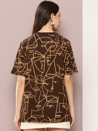 DILLINGER Women's Oversized Crew Neck Printed Tshirt