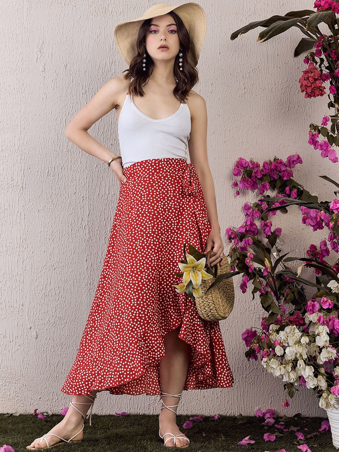 Berrylush Women Printed Wrap Skirts