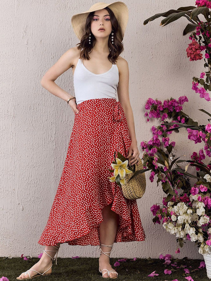 Berrylush Women Printed Wrap Skirts